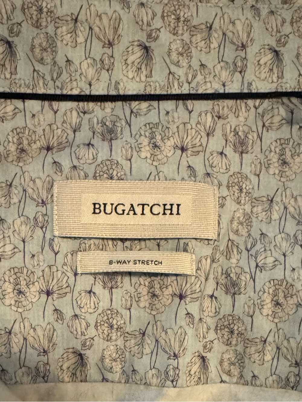 BUGATCHI Men’s Blue/Gray Floral OoohCotton Long Sleeve Button-Up Shirt XL - Picture 4 of 8